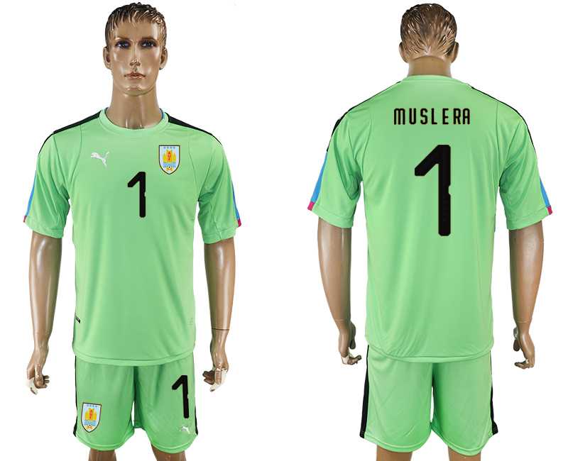 Uruguay #1 MUSLERA Green Goalkeeper 2018 FIFA World Cup Soccer Jersey