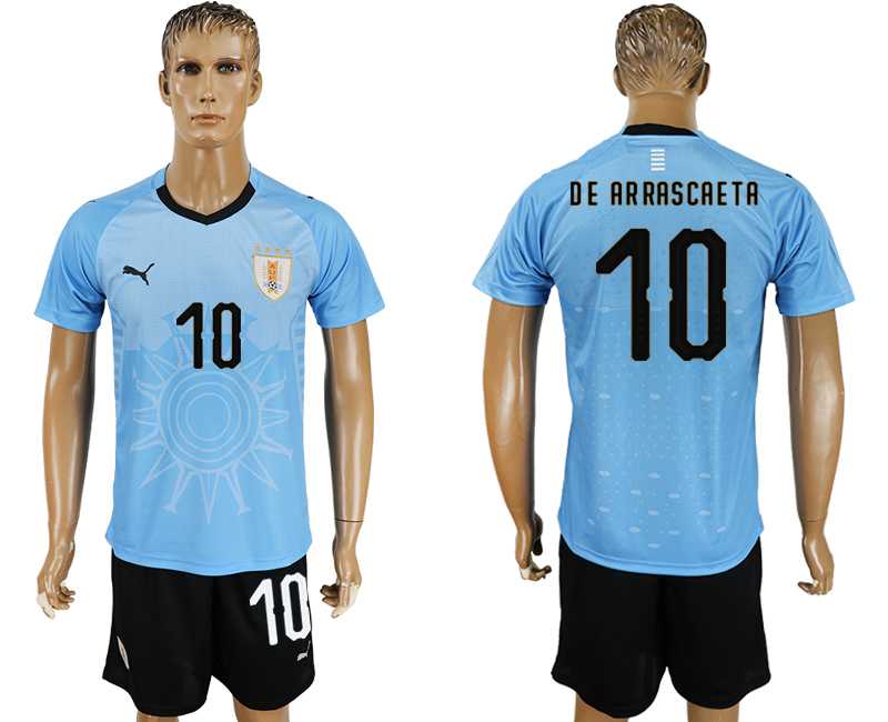 Uruguay #10 DE ARRASCAETA Home 2018 FIFA World Cup Soccer Jersey