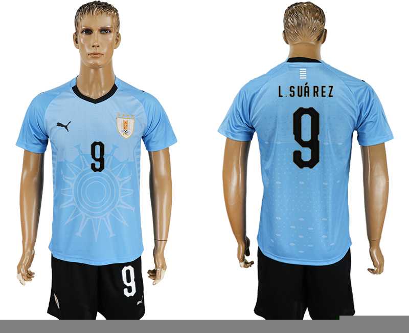 Uruguay #9 L.SUAREZ Home 2018 FIFA World Cup Soccer Jersey
