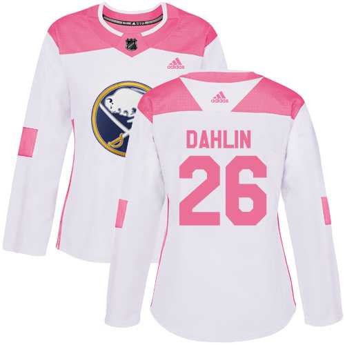 Women's Adidas Buffalo Sabres #26 Rasmus Dahlin White Pink Authentic Fashion Stitched NHL Jersey