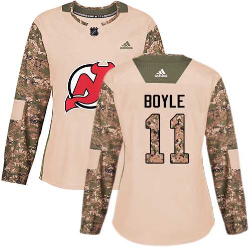 Women's Adidas New Jersey Devils #11 Brian Boyle Camo Authentic 2017 Veterans Day Stitched NHL