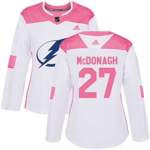 Women's Adidas Tampa Bay Lightning #27 Ryan McDonagh White Pink Authentic Fashion Stitched NHL Jersey