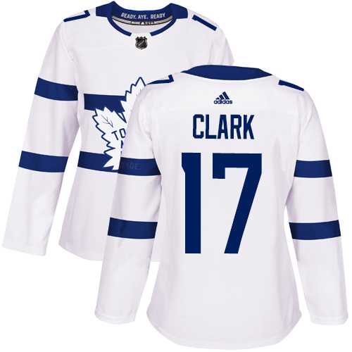 Women's Adidas Toronto Maple Leafs #17 Wendel Clark White Authentic 2018 Stadium Series Stitched NHL Jersey