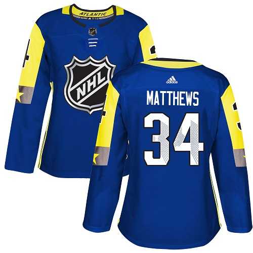 Women's Adidas Toronto Maple Leafs #34 Auston Matthews Royal 2018 All-Star Atlantic Division Authentic Stitched NHL