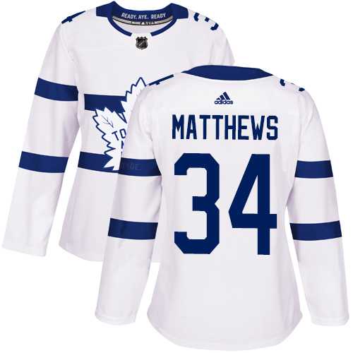 Women's Adidas Toronto Maple Leafs #34 Auston Matthews White Authentic 2018 Stadium Series Stitched NHL Jersey