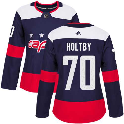 Women's Adidas Washington Capitals #70 Braden Holtby Navy Authentic 2018 Stadium Series Stitched NHL Jersey