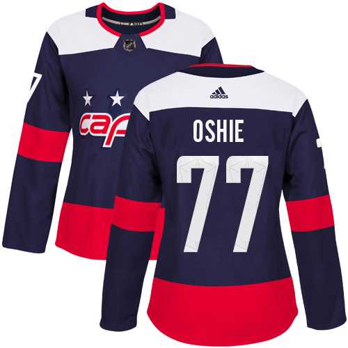 Women's Adidas Washington Capitals #77 T.J. Oshie Navy Authentic 2018 Stadium Series Stitched NHL Jersey