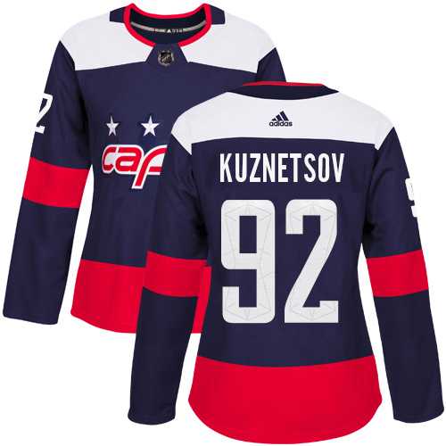 Women's Adidas Washington Capitals #92 Evgeny Kuznetsov Navy Authentic 2018 Stadium Series Stitched NHL Jersey