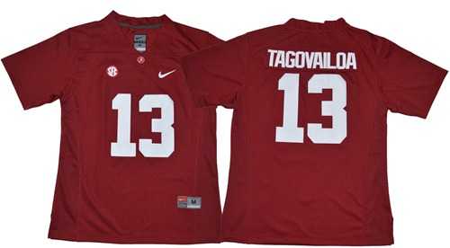Women's Alabama Crimson Tide #13 Tua Tagovailoa Red Limited Stitched NCAA