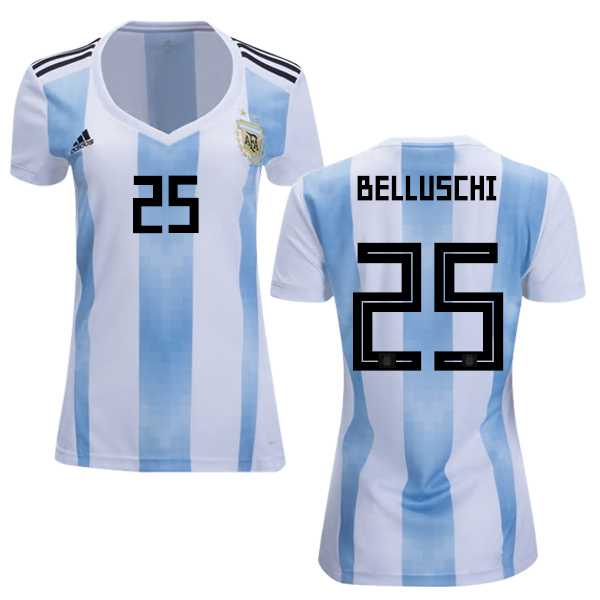 Women's Argentina #25 Belluschi Home Soccer Country Jersey