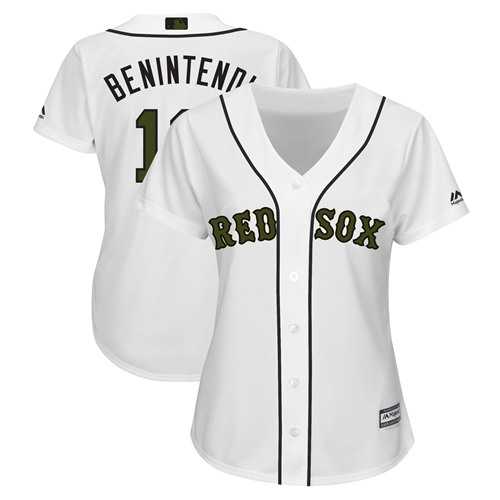 Women's Boston Red Sox #16 Andrew Benintendi White 2018 Memorial Day Cool Base Stitched MLB Jersey