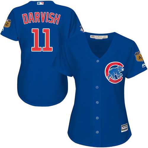 Women's Chicago Cubs #11 Yu Darvish Blue Alternate Stitched MLB