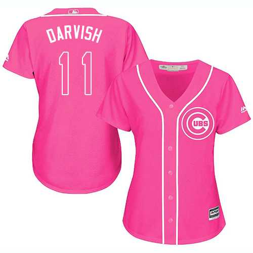 Women's Chicago Cubs #11 Yu Darvish Pink Fashion Stitched MLB