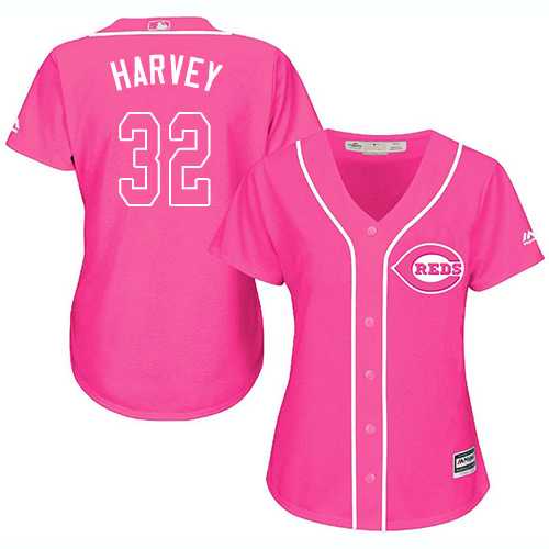 Women's Cincinnati Reds #32 Matt Harvey Pink Fashion Stitched MLB Women's Cincinnati Reds #32 Matt Harvey Pink Fashion Stitched MLB