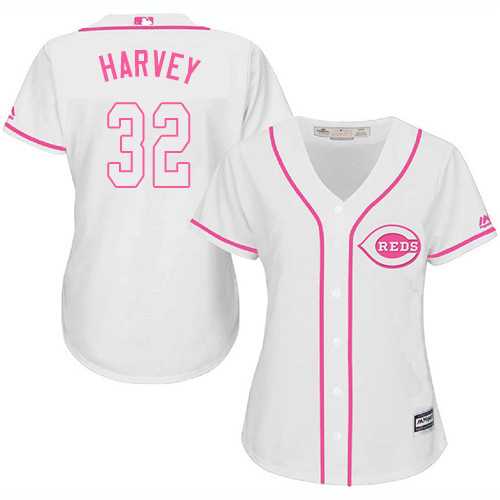 Women's Cincinnati Reds #32 Matt Harvey White Pink Fashion Stitched MLB Women's Cincinnati Reds #32 Matt Harvey White Pink Fashion Stitched MLB