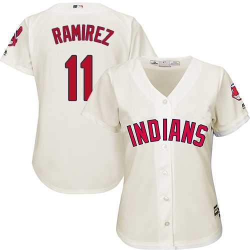 Women's Cleveland Indians #11 Jose Ramirez Cream Alternate Stitched MLB Jersey Women's Cleveland Indians #11 Jose Ramirez Cream Alternate Stitched MLB Jersey