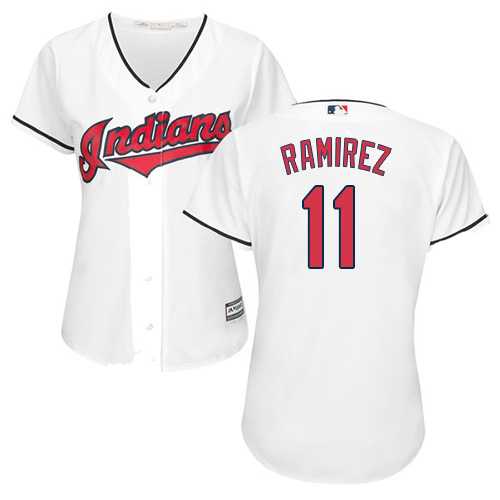 Women's Cleveland Indians #11 Jose Ramirez White Home Stitched MLB Jersey