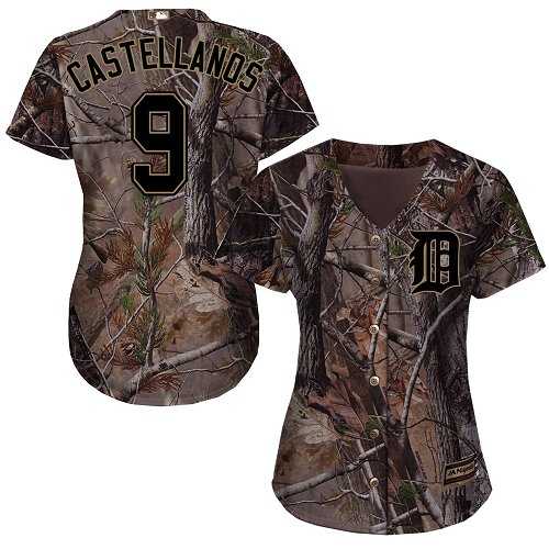 Women's Detroit Tigers #9 Nick Castellanos Camo Realtree Collection Cool Base Stitched MLB