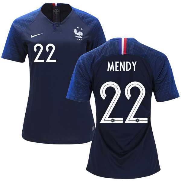 Women's France #22 Mendy Home Soccer Country Jersey