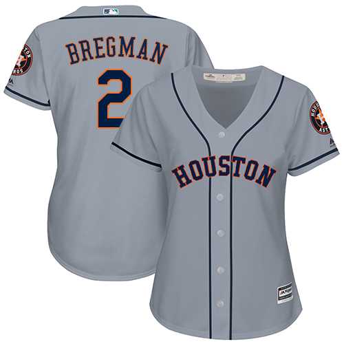 Women's Houston Astros #2 Alex Bregman Grey Road Stitched MLB Women's Houston Astros #2 Alex Bregman Grey Road Stitched MLB