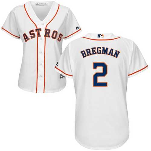 Women's Houston Astros #2 Alex Bregman White Home Stitched MLB Women's Houston Astros #2 Alex Bregman White Home Stitched MLB