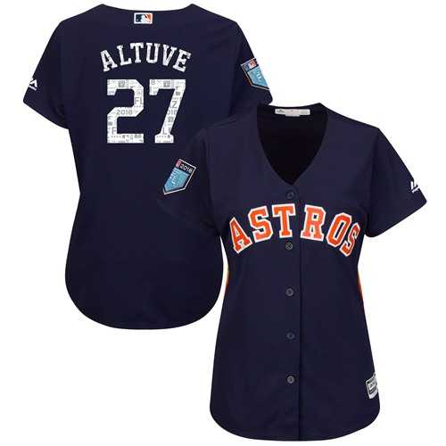 Women's Houston Astros #27 Jose Altuve Navy Blue 2018 Spring Training Cool Base Stitched Baseball Jersey