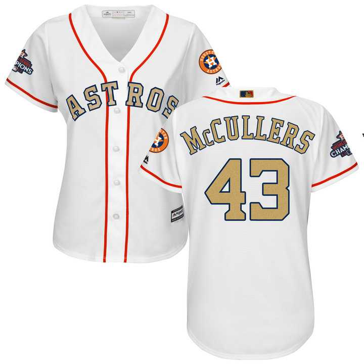 Women's Houston Astros #43 Lance McCullers White 2018 Gold Program Cool Base Stitched Baseball jersey