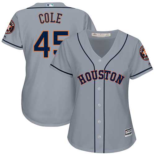 Women's Houston Astros #45 Gerrit Cole Grey Road Stitched MLB