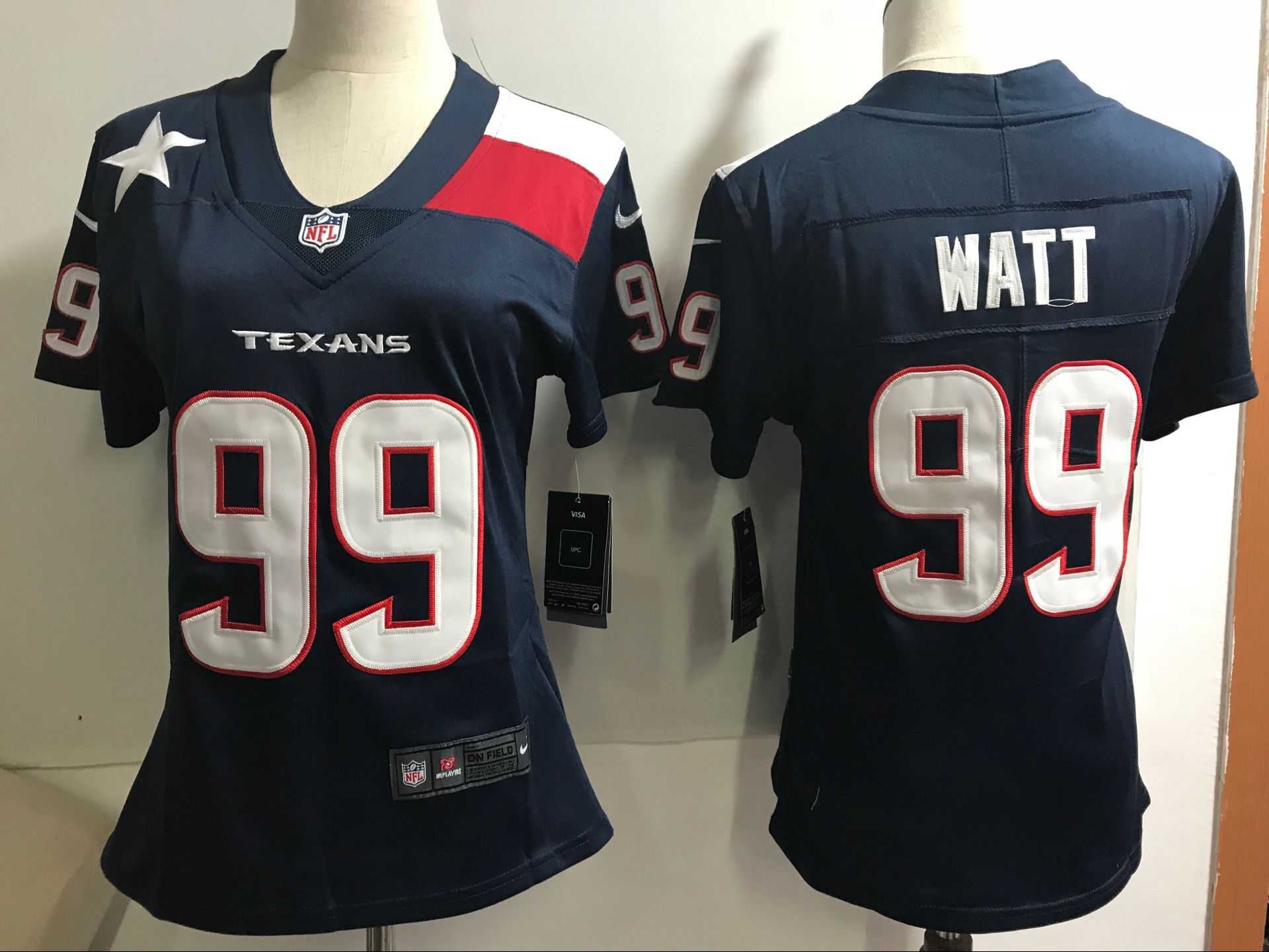 Women's Houston Texans #99 J.J. Watt Navy Blue Team Color Nike Color Rush Limited NFL Jerseys