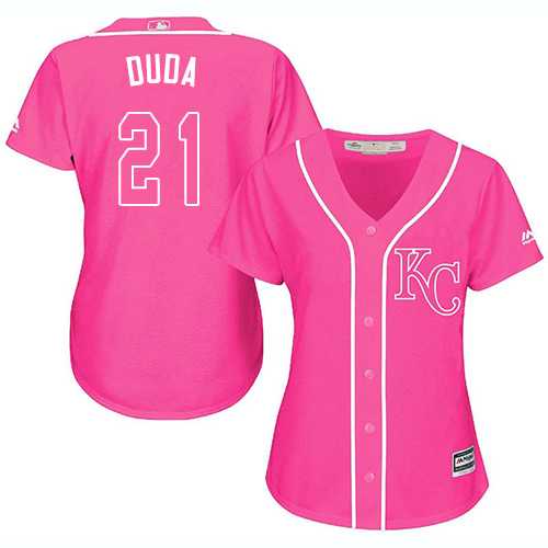 Women's Kansas City Royals #21 Lucas Duda Pink Fashion Stitched MLB Jersey