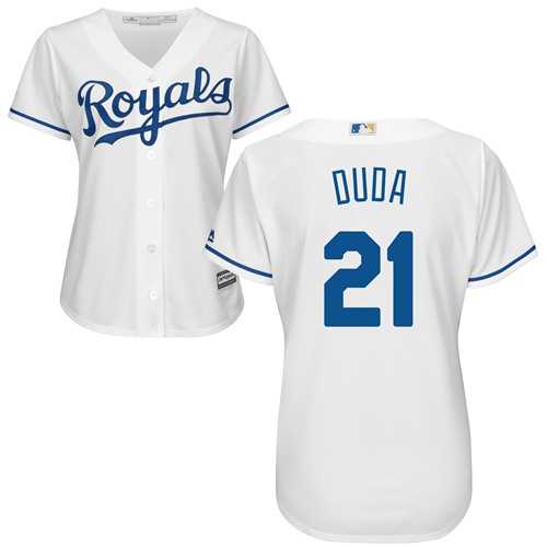 Women's Kansas City Royals #21 Lucas Duda White Home Stitched MLB Jersey