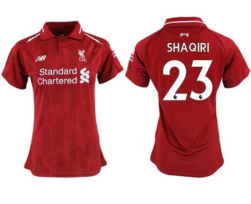 Women's Liverpool #23 Shaqiri Red Home Soccer Club Jersey