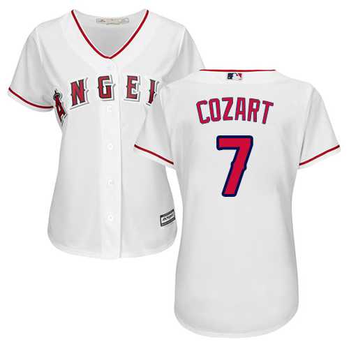 Women's Los Angeles Angels #7 Zack Cozart White Home Stitched MLB Jersey