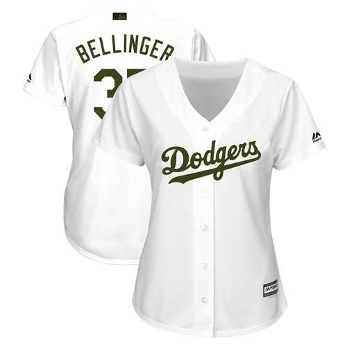 Women's Los Angeles Dodgers #35 Cody Bellinger White 2018 Memorial Day Cool Base Stitched MLB Jersey