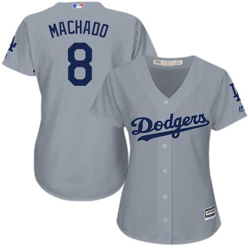 Women's Los Angeles Dodgers #8 Manny Machado Grey Alternate Road Stitched MLB Jersey Women's Los Angeles Dodgers #8 Manny Machado Grey Alternate Road Stitched MLB Jersey