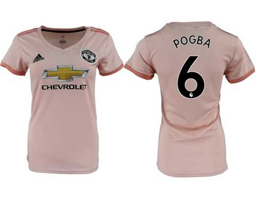 Women's Manchester United #6 Pogba Away Soccer Club Jersey