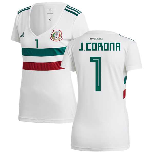 Women's Mexico #1 J.Corona Away Soccer Country Jersey