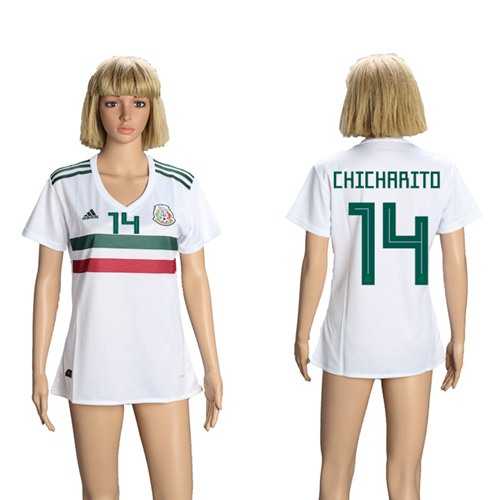 Women's Mexico #14 Chicharito Away Soccer Country Jersey