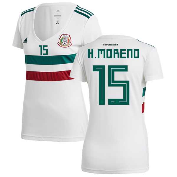 Women's Mexico #15 H.Moreno Away Soccer Country Jersey