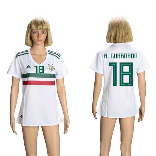 Women's Mexico #18 A.Guardado Away Soccer Country Jersey