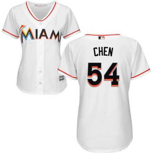 Women's Miami Marlins #54 Wei-Yin Chen White Home Stitched MLB Jersey