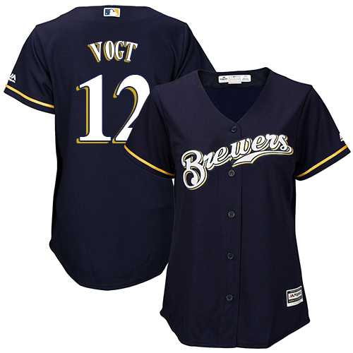 Women's Milwaukee Brewers #12 Stephen Vogt Navy Blue Alternate Stitched MLB