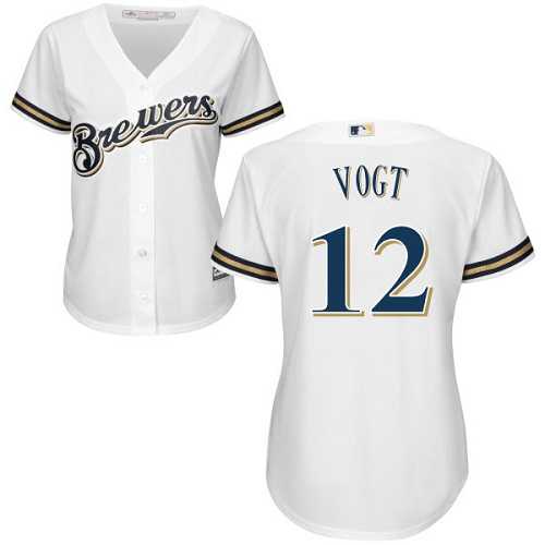 Women's Milwaukee Brewers #12 Stephen Vogt White Home Stitched MLB