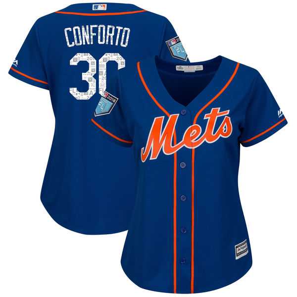 Women's New York Mets #30 Michael Conforto Majestic Royal 2018 Spring Training Cool Base Player Jersey