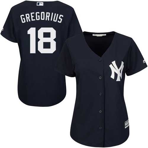 Women's New York Yankees #18 Didi Gregorius Navy Blue Alternate Stitched Baseball Jersey