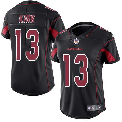 Women's Nike Arizona Cardinals #13 Christian Kirk Black Stitched NFL Limited Rush Jersey
