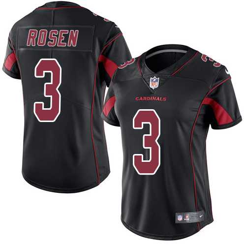 Women's Nike Arizona Cardinals #3 Josh Rosen Black Stitched NFL Limited Rush Jersey