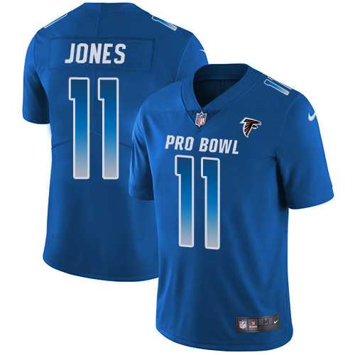 Women's Nike Atlanta Falcons #11 Julio Jones Royal Stitched NFL Limited NFC 2018 Pro Bowl Jersey