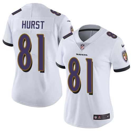 Women's Nike Baltimore Ravens #81 Hayden Hurst White Stitched NFL Vapor Untouchable Limited Jersey