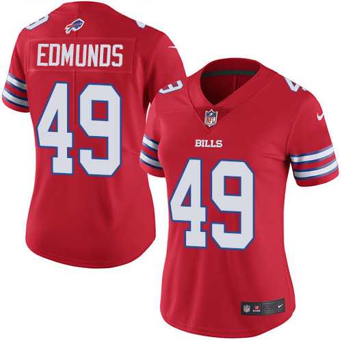 Women's Nike Buffalo Bills #49 Tremaine Edmunds Red Stitched NFL Limited Rush Jersey